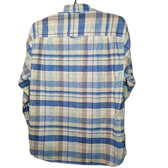 Tommy Bahama Flannel Shirt Men Small Blue Plaid Button Down Preppy Coastal - Picture 3 of 13